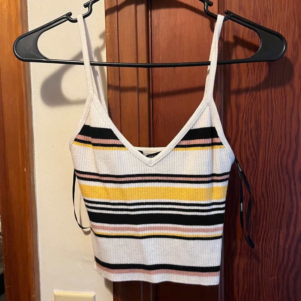 Forever 21 Multicolor Striped Ribbed Tank Top